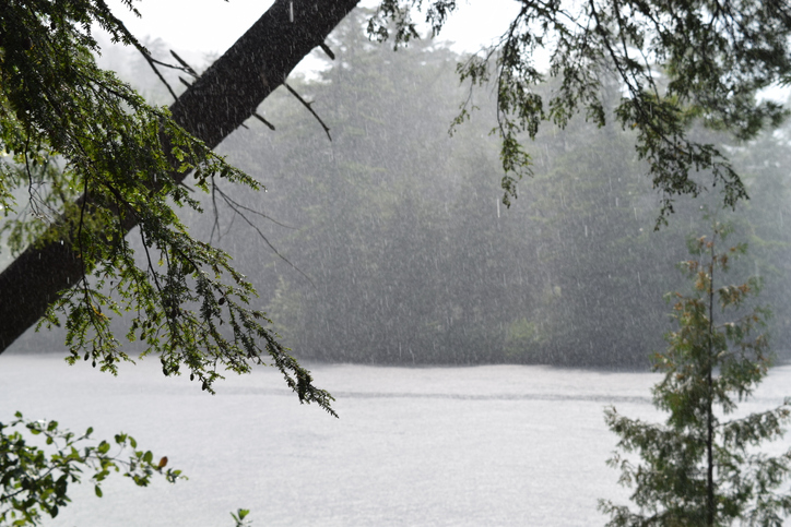 rainy day on Lake George