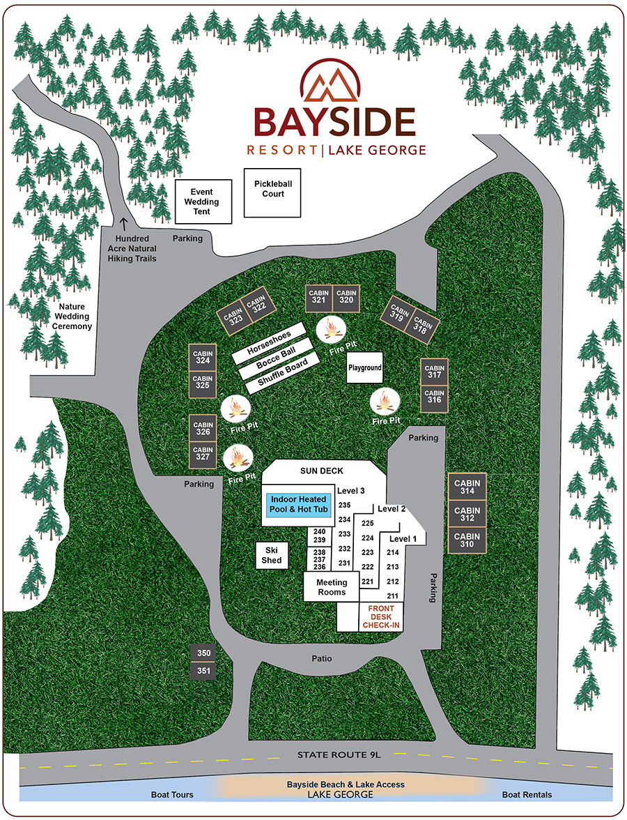 Bayside Resort in Lake NY Property Map